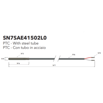 PTC 1,5mt SIL., IP67, 6x40mm, -50...+150°C