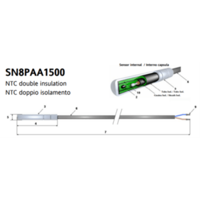 NTC 6x40 1.5M PVC ISOL.RINF., IP67