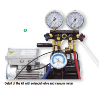 K-EX-EV-46D/D6, pump 46 l/min, scale 5 kg, with solenoid valve and vacuum meter