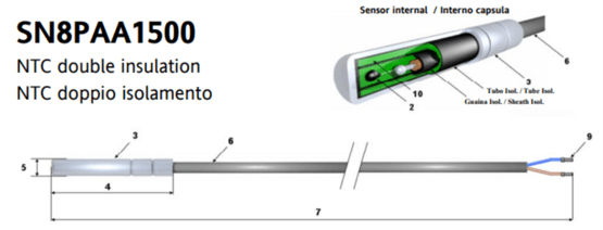 NTC 6x40 1.5M PVC ISOL.RINF., IP67