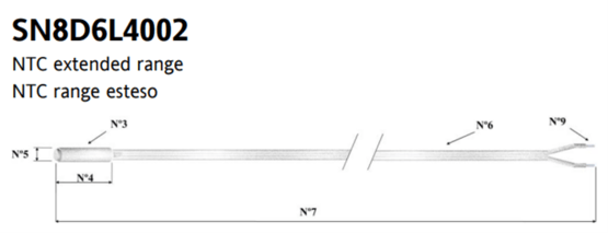 NTC, 5x20mm, 4m POLYESTER, 150°C