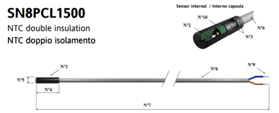 NTC 103AT-2 1.5M PVC ISOL.RINF.