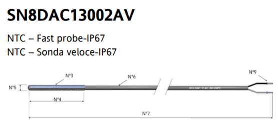 NTC 3,0mt FAST IP67 -50+110°C GRIGIO