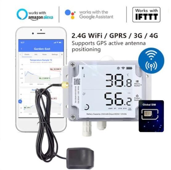 UbiBot - GS1-PL4G1RS, WiFi-4G/LTE-Datenlogger mit GPS Tracking